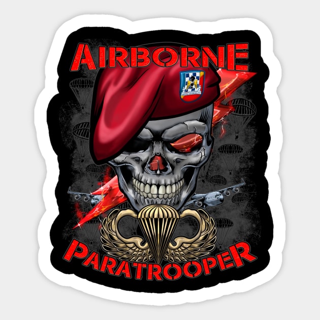 paratrooper Us Army Sticker by JOISDRAW ART